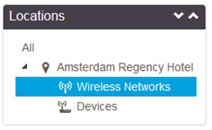 5. In the Locations tree, click Wireless Networks. The page displays the following message: There are no wireless networks configured for this location. 6. Click the + New Wireless Network button. 7.