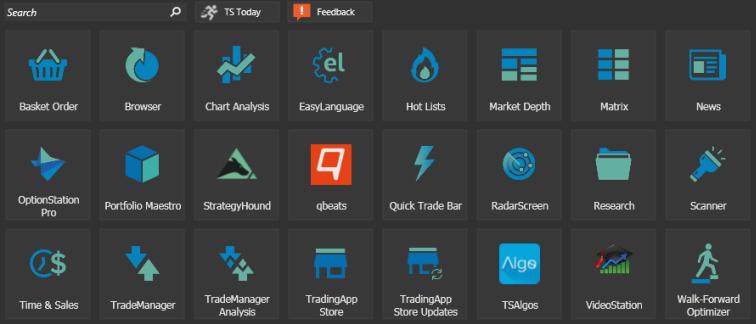 About the TradingApp Launcher The TradingApp Launcher lets you add a new instance of a built-in TradingApp (trading application) window (such as the built-in Chart Analysis, Matrix, and RadarScreen