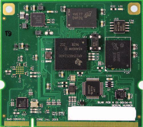 SoM-3354M Embedded System on Module (SoM) Features TI AM3354 ARM Cortex-A8 1 GHz processor 512 MB of DDR3 RAM 4 GB of emmc Flash, 16 MB Serial Data Flash Ethernet, 4x Serial Ports, A/D, SPI, I2C, I2S