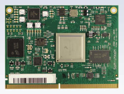 SoM-iMX6M Embedded System on Module (SoM) Specifications Processor Memory IO Video Analog Bus Expansion OS Dimensions Power Req.