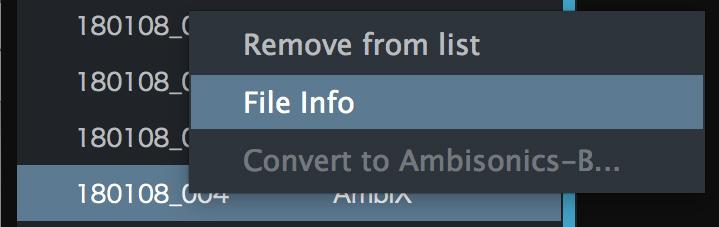Getting File Info The application can provide detailed information about the files you have added to it. To view this information: Right click any file. The File List Context menu appears.