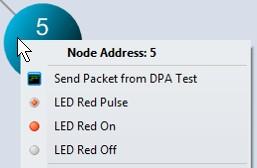 5. Examples IQRF DPA A quick test of the network functionality can be performed by the pop-up menu (example A below).