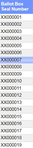 populate the Seal Number column, based on the range entered by the User: This will automatically apply