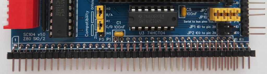 The transmit and receive signals may also be connected to the standard RC204 bus pins via jumpers.