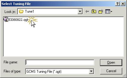 Select Tuning File Click on the file open icon