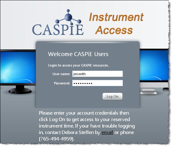 Load the CASPiE Instrument Site To open the GCMS remote control software launch your web browser and navigate