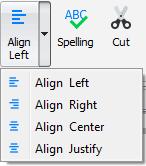 3.3.4 Action group We can use the Action group to align items, check spelling, cut, copy, paste and delete items. The following icons we can use to: Undo an action.