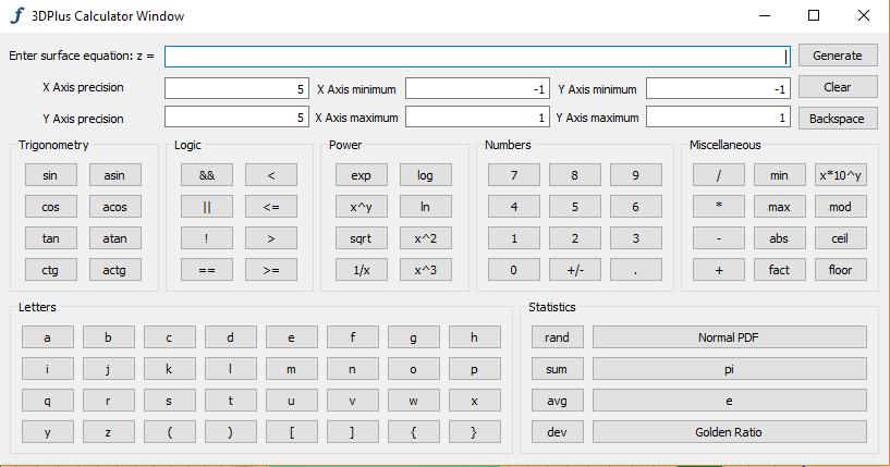Picture 77: 3D Plus Calculator window The range for precision is 1-1000, and it is the number of samples
