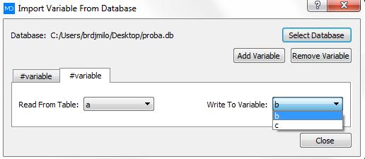 open. In the Document Variables menu, variable a is selected as only variable in this document, and all we have to do is to press the Add button.