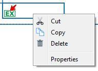 3.8.4 Export to excel To create the Excel export object press the Export icon and click on the position on the canvas where you would like to place it. This is how the excel export object looks like.