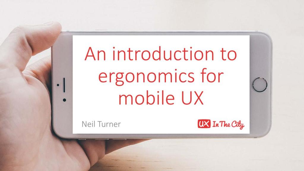 I m going to be introducing you to ergonomics More specifically ergonomics in terms of designing touch interfaces for mobile devices I m going