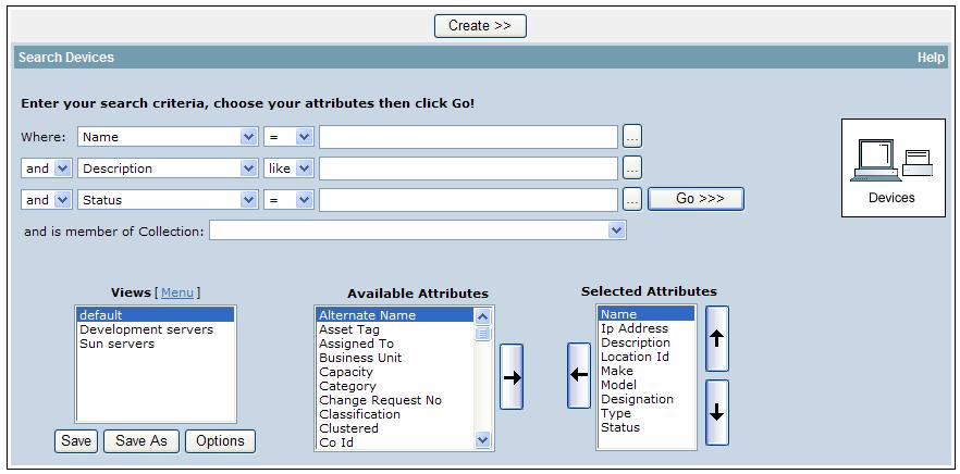 Choose the attributes and the order in which