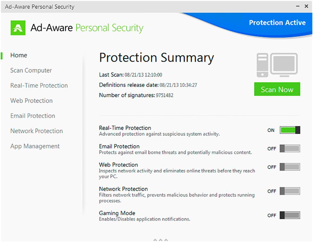 Ad-Aware Personal Security 11 Features Following is a detailed guide to the security features built-in to Ad-Aware Personal Security 11.