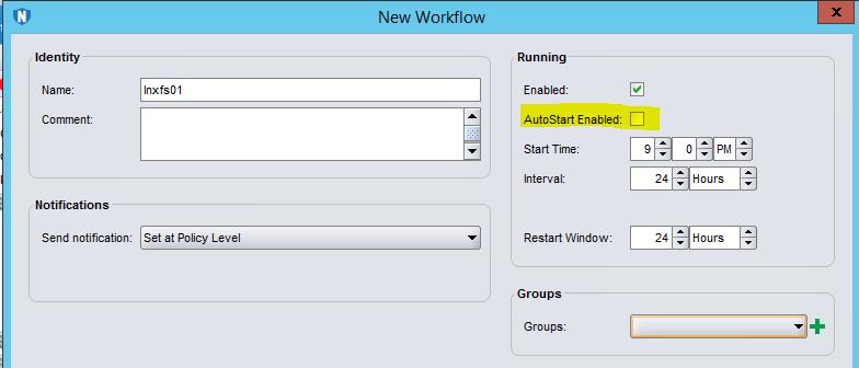 Figure 13 ADMe related workflow names As shown in the following figure, use the New Workflow window to create a workflow. Ensure that: The AutoStart Enabled option is not selected.