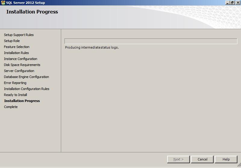 Verify the SQL Server 2012 features to install, and then