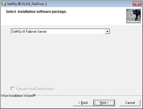 The dialog for selecting the desired software package is displayed. Fig.
