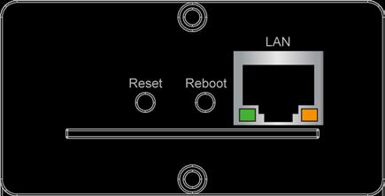 IP Module Interface LAN Port Reboot Reset Description One 10/100/1000BASE-T RJ45
