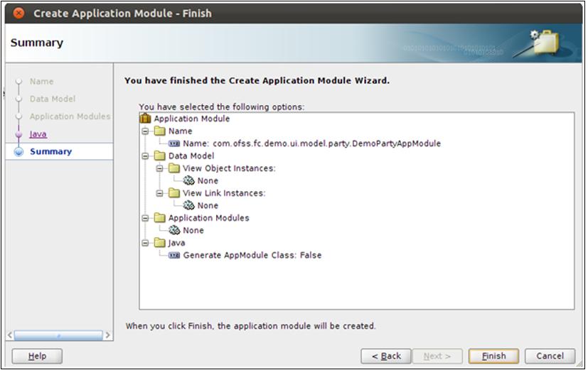 6.7 Customization Layer Use Cases Figure 6 53 Summary of Application Module Created Step 14 Create View Object You need to create a view object for the newly added Expiry Date field.