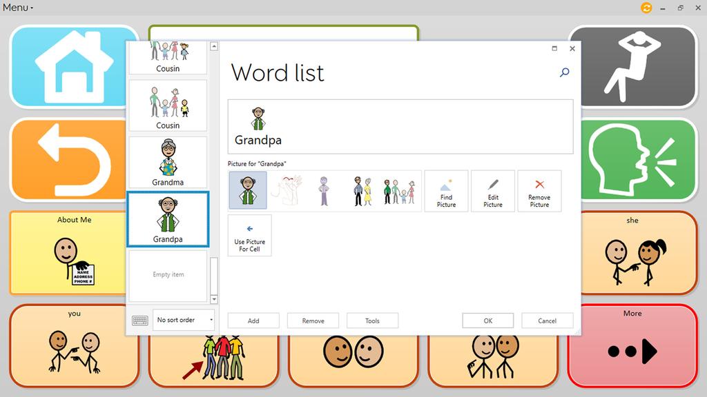 Word lists Your grid/vocabulary set may utilize an associated word list.