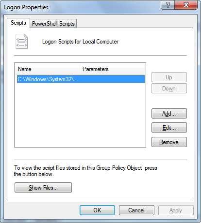 Creating Group Policy Objects 3. Select Logon and click Properties.