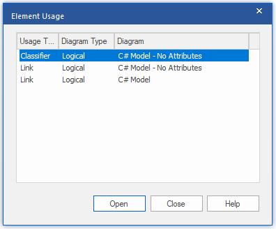 Tip #25: Find in Diagrams Use Find in Diagrams (Ctrl + U) from project browser to find the Link and classifier instances of an element in all diagrams.