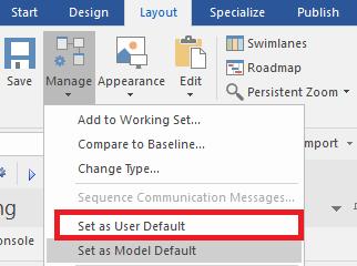 Tip #47: User Default Diagram Figure 42 Model Default Diagram Set a diagram as the User default