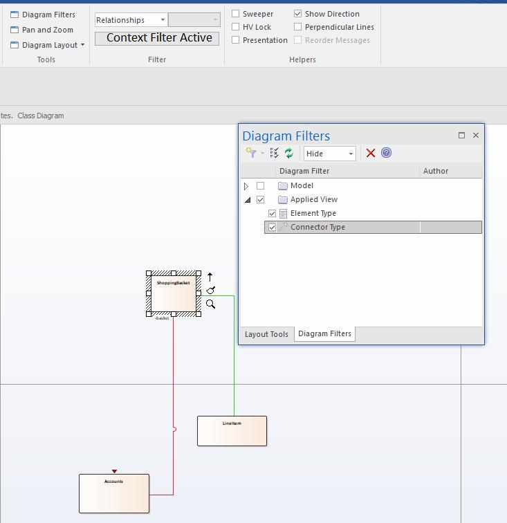 Tip #88: Diagram Filters Use Diagram Filters, and set mode to Hide this will allow normal Context Filtering to
