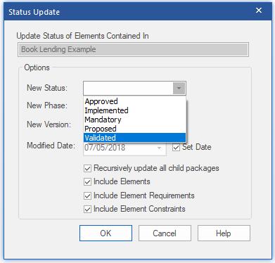 Tip #9: Update Elements Status Update the status of all elements in a package and its
