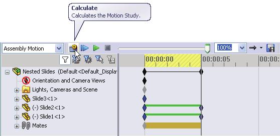 The Animation Manager shows with green bars that the two slides are set to move in this time frame.