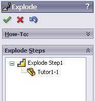 6 When the part is released (release the left mouse button), the explode step is created.