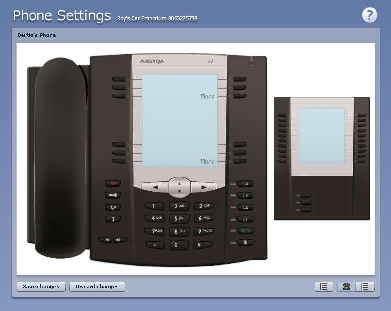 If you have a phone with one or more sidecars, you can zoom in on the phone, or a sidecar, by hovering your mouse pointer over it: Figure 44: Phone Configurator Phone and Sidecar view You can see