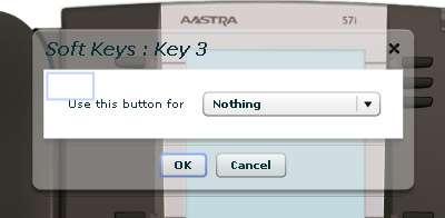 Figure 46: Configuring a key Use the drop-down list to select the operation you'd like that key to perform: Figure 47: Configuring a key The possible options are as follows