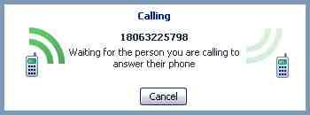 Once the person you called has answered this will be displayed on your screen: 18.