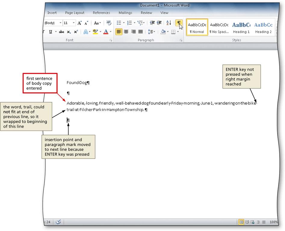 Wordwrap Wordwrap allows you to type words in a paragraph continually without pressing the