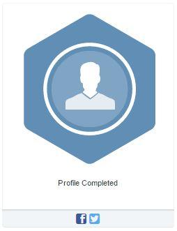 Any badges you ve earned will be in full color and provide the ability for you to share your achievement on Facebook or Twitter.