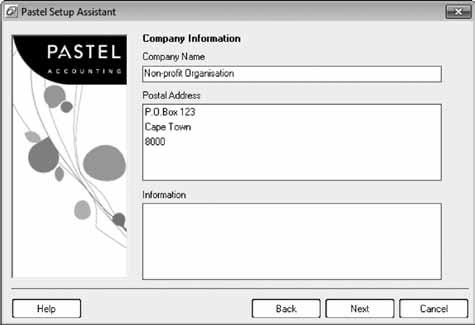Company Information Enter your organisation s details on this screen.