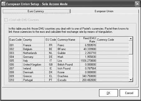 European Union Setup Unless you operate in the European Union and use the Multi-currency module, you will skip this screen.