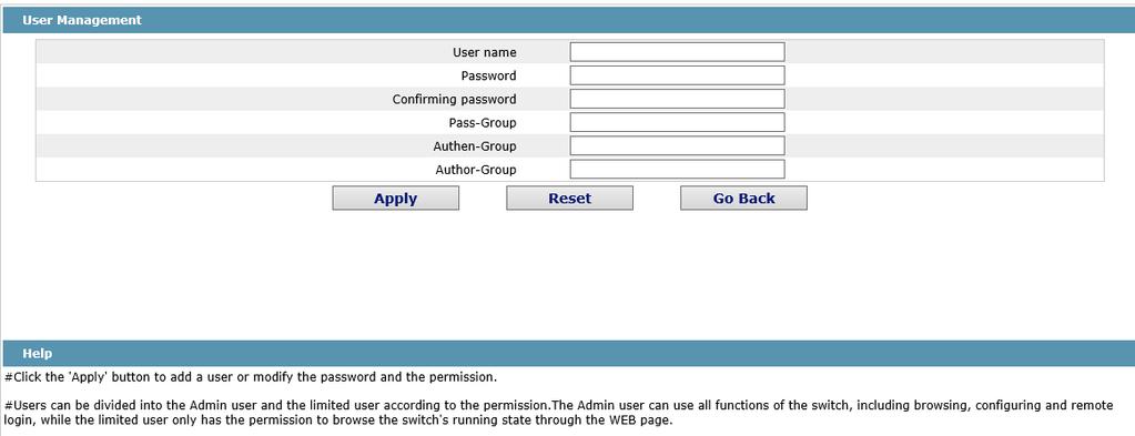 Step 2 In the User name text box, enter a name, which contains letters, numbers and symbols except?