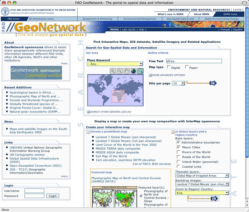 FAO GeoNetwork Customized version of