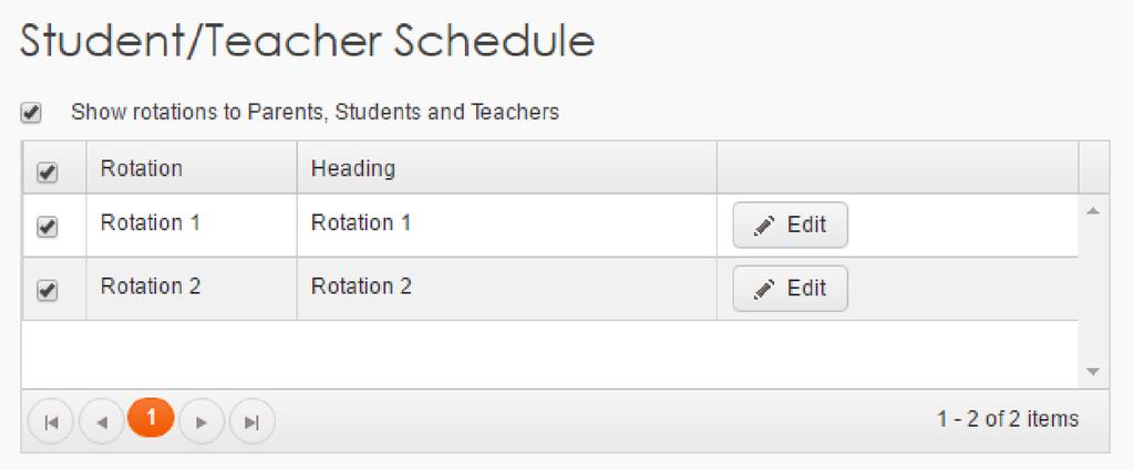 3.5 Make Schedule Rotations Visible You can decide which, if any, schedule rotations you show to parents, students, and teachers by following these steps: 1. On the navigation bar, click Permissions.