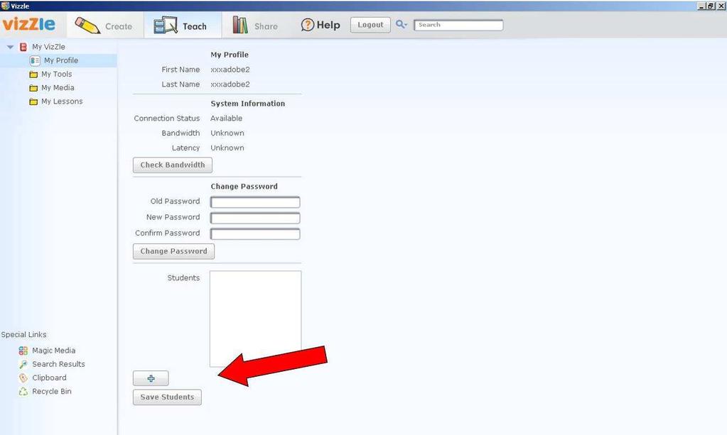 10 Click on the + button, and a popup window will ask for the pertinent information about the student you want to add.