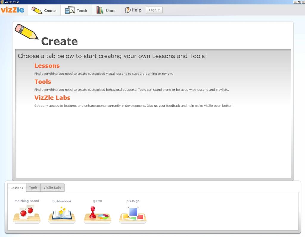 12 III. CREATE Formerly called Lesson Builder, Create is your own virtual visual language lab.