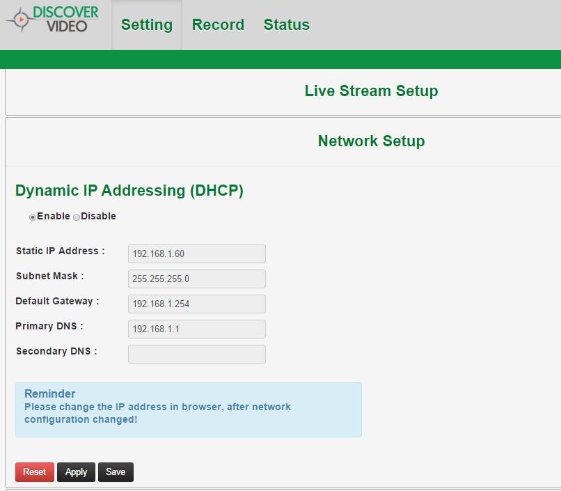 You may disable DHCP to set a fixed IP address.