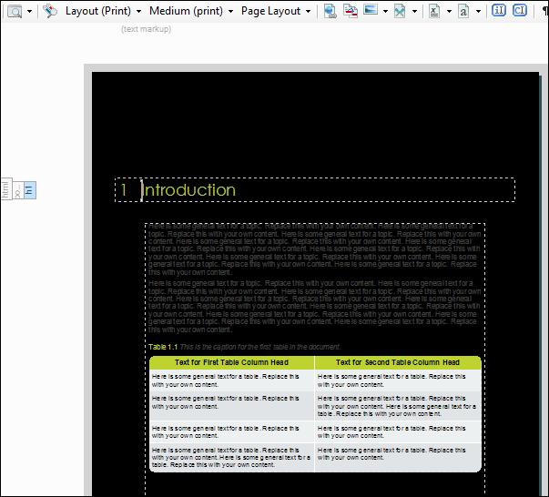 Now let's say you open the "Introduction" topic, which will display on the next page of the output,