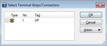 For the Terminal Strip type enable the Use synoptic data to tag terminals option This way, when inserting a cable in the Synoptic sheet, it will be