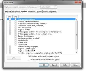 Step 1.3.4: Disable and empty "Word Completion" tab.