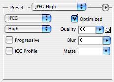 Set the Preset pulldown menu to JPEG Medium to start: 6. Next, as you view the image on the right, adjust the Quality setting to a higher or lower setting.