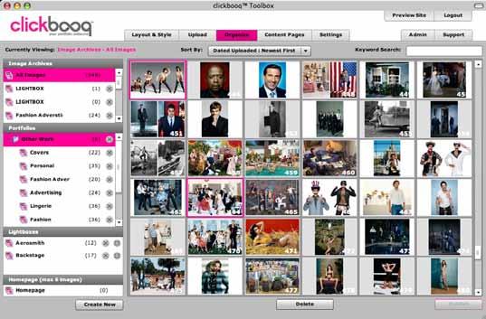 ORGANIZE YOUR IMAGES The Organize section contains all of your imported images.