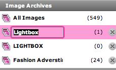 To add or move images between Image Archive folders: 1. Click on the folder where the image is stored.