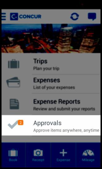 Approvals with Concur mobile Android Approving Payment Requests (Invoice) 1.